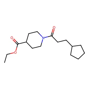 Ethyl 1-(3-cyclopentylpropanoyl)-4-piperidinecarboxylate structure