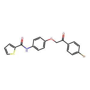 N-[4-[2-(4-bromophenyl)-2-oxoethoxy]phenyl]thiophene-2-carboxamide structure