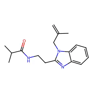 2-methyl-N-[2-[1-(2-methylprop-2-enyl)benzimidazol-2-yl]ethyl]propanamide structure