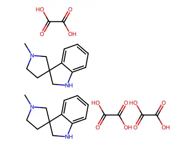 Spiro(indoline-3,3'-pyrrolidine), 1'-methyl-, oxalate (2:3) structure