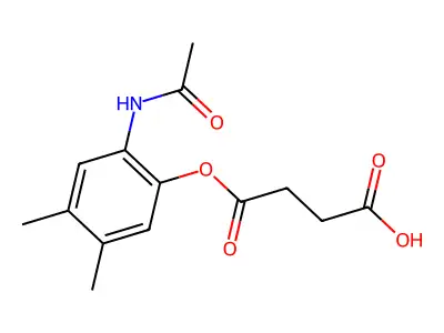 1-(2-(Acetylamino)-4,5-dimethylphenyl) butanedioate structure