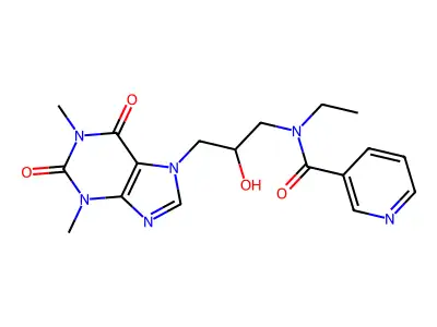 7-Theophyllineethanol, alpha-(N-ethylnicotinamidomethyl)- structure