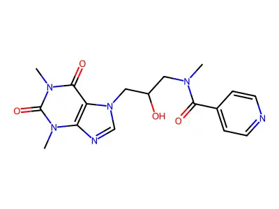 7-Theophyllineethanol, alpha-(N-methylisonicotinamidomethyl)- structure