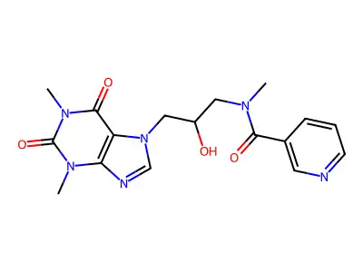 7-Theophyllineethanol, alpha-(N-methylnicotinamidomethyl)- structure
