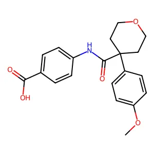 4-({[4-(4-methoxyphenyl)tetrahydro-2H-pyran-4-yl]carbonyl}amino)benzoic acid structure
