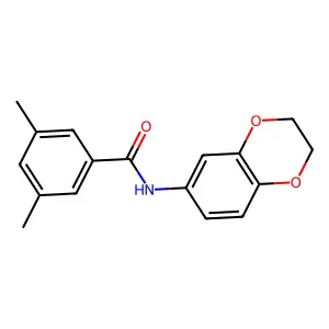 N-(2,3-dihydro-1,4-benzodioxin-6-yl)-3,5-dimethylbenzamide structure