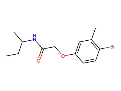2-(4-bromo-3-methylphenoxy)-N-butan-2-ylacetamide structure