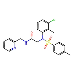 2-(3-chloro-2-methyl-N-(4-methylphenyl)sulfonylanilino)-N-(pyridin-2-ylmethyl)acetamide structure