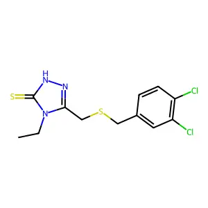 5-{[(3,4-dichlorobenzyl)sulfanyl]methyl}-4-ethyl-4H-1,2,4-triazol-3-yl hydrosulfide structure