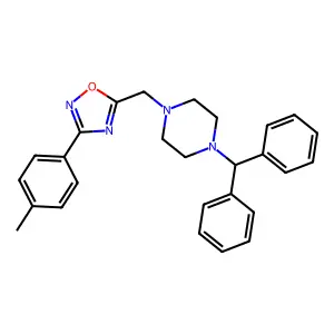 1-(Diphenylmethyl)-4-{[3-(4-methylphenyl)-1,2,4-oxadiazol-5-yl]methyl}piperazine structure