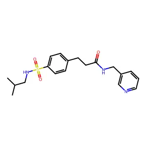 3-{4-[(isobutylamino)sulfonyl]phenyl}-N-(3-pyridinylmethyl)propanamide structure