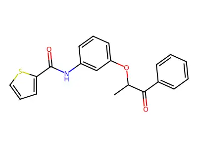 N-[3-(1-methyl-2-oxo-2-phenylethoxy)phenyl]-2-thiophenecarboxamide structure