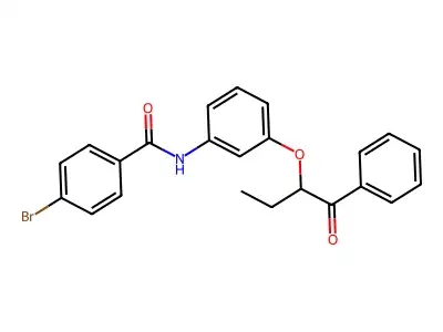 N-[3-(1-benzoylpropoxy)phenyl]-4-bromobenzamide structure