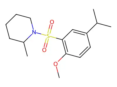 1-(2-Methoxy-5-propan-2-ylphenyl)sulfonyl-2-methylpiperidine structure