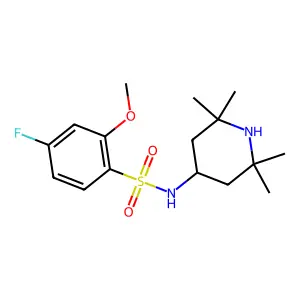 4-fluoro-2-methoxy-N-(2,2,6,6-tetramethylpiperidin-4-yl)benzenesulfonamide structure