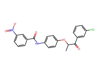 N-[4-[1-(3-chlorophenyl)-1-oxopropan-2-yl]oxyphenyl]-3-nitrobenzamide structure