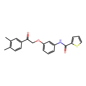 N-[3-[2-(3,4-dimethylphenyl)-2-oxoethoxy]phenyl]thiophene-2-carboxamide structure