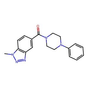 (1-Methylbenzotriazol-5-yl)-(4-phenylpiperazin-1-yl)methanone structure