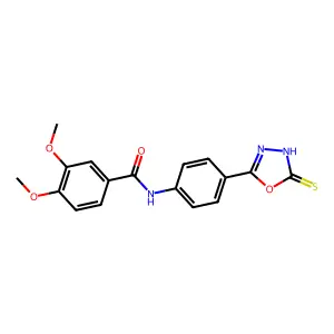 3,4-dimethoxy-N-[4-(5-sulfanyl-1,3,4-oxadiazol-2-yl)phenyl]benzamide structure