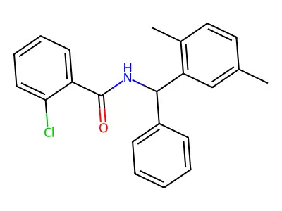 2-chloro-N-[(2,5-dimethylphenyl)(phenyl)methyl]benzamide structure