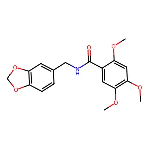 N-(1,3-benzodioxol-5-ylmethyl)-2,4,5-trimethoxybenzamide structure