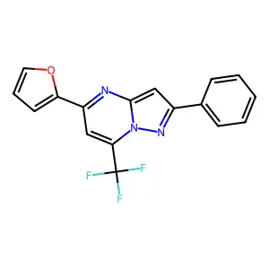 5-(Furan-2-yl)-2-phenyl-7-(trifluoromethyl)pyrazolo[1,5-a]pyrimidine structure