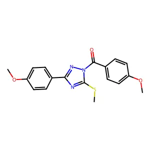 (4-methoxyphenyl)-[3-(4-methoxyphenyl)-5-methylsulfanyl-1,2,4-triazol-1-yl]methanone structure