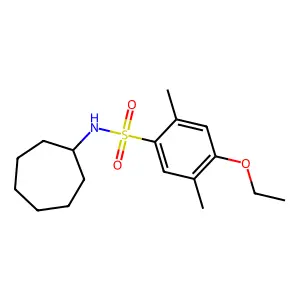 N-cycloheptyl-4-ethoxy-2,5-dimethylbenzenesulfonamide structure