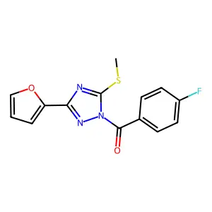 (4-Fluorophenyl)-[3-(furan-2-yl)-5-methylsulfanyl-1,2,4-triazol-1-yl]methanone structure