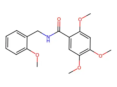 2,4,5-trimethoxy-N-(2-methoxybenzyl)benzamide structure