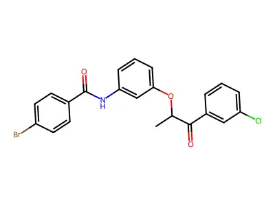 4-bromo-N-[3-[1-(3-chlorophenyl)-1-oxopropan-2-yl]oxyphenyl]benzamide structure