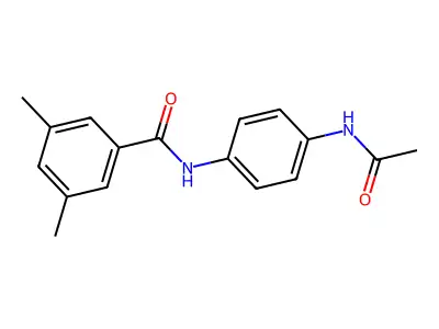 N-(4-acetamidophenyl)-3,5-dimethylbenzamide structure