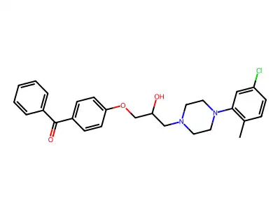 (4-{3-[4-(5-chloro-2-methylphenyl)piperazin-1-yl]-2-hydroxypropoxy}phenyl)(phenyl)methanone structure