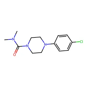 4-(4-chlorophenyl)-N,N-dimethylpiperazine-1-carboxamide structure