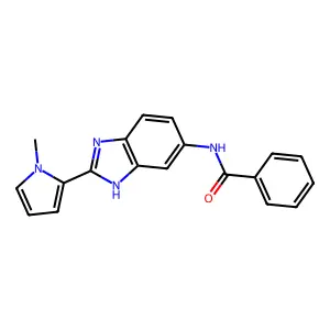 N-[2-(1-methylpyrrol-2-yl)-3H-benzimidazol-5-yl]benzamide structure