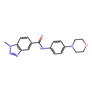 1-methyl-N-(4-morpholin-4-ylphenyl)benzotriazole-5-carboxamide structure