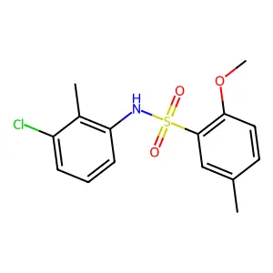 N-(3-chloro-2-methylphenyl)-2-methoxy-5-methylbenzenesulfonamide structure
