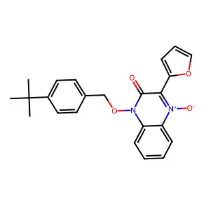 1-[(4-tert-butylbenzyl)oxy]-3-(2-furyl)-2(1H)-quinoxalinone 4-oxide structure