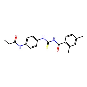 2,4-dimethyl-N-[[4-(propanoylamino)phenyl]carbamothioyl]benzamide structure