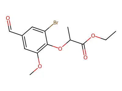 Ethyl 2-(2-bromo-4-formyl-6-methoxyphenoxy)propanoate structure