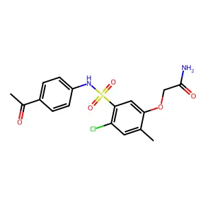 2-[5-[(4-Acetylphenyl)sulfamoyl]-4-chloro-2-methylphenoxy]acetamide structure