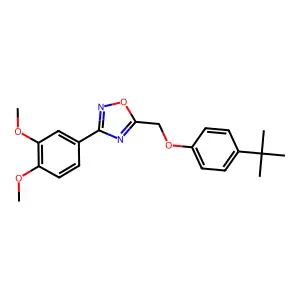 5-[(4-Tert-butylphenoxy)methyl]-3-(3,4-dimethoxyphenyl)-1,2,4-oxadiazole structure