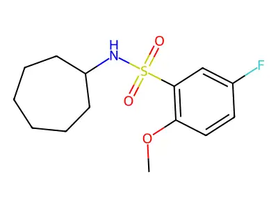 N-环庚基-5-氟-2-甲氧基苯磺酰胺 structure