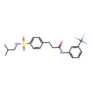 3-[4-(2-methylpropylsulfamoyl)phenyl]-N-[3-(trifluoromethyl)phenyl]propanamide structure