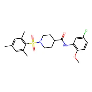 N-(5-chloro-2-methoxyphenyl)-1-(mesitylsulfonyl)-4-piperidinecarboxamide structure
