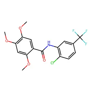 N-[2-chloro-5-(trifluoromethyl)phenyl]-2,4,5-trimethoxybenzamide structure