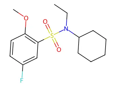 N-cyclohexyl-N-ethyl-5-fluoro-2-methoxybenzenesulfonamide structure