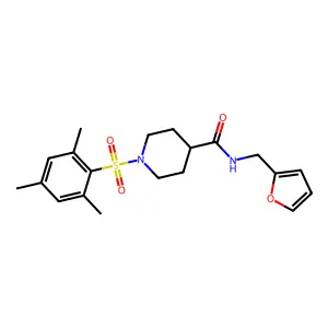 N-(2-furylmethyl)-1-(mesitylsulfonyl)-4-piperidinecarboxamide structure