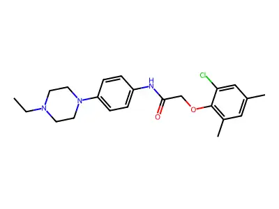 2-(2-chloro-4,6-dimethylphenoxy)-N-[4-(4-ethylpiperazin-1-yl)phenyl]acetamide structure