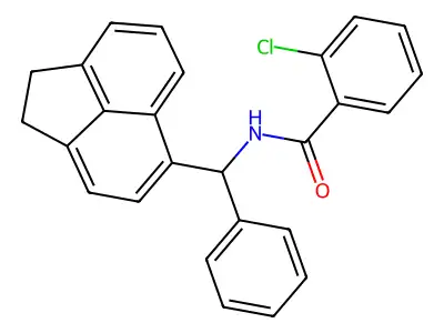 2-chloro-N-[1,2-dihydroacenaphthylen-5-yl(phenyl)methyl]benzamide structure